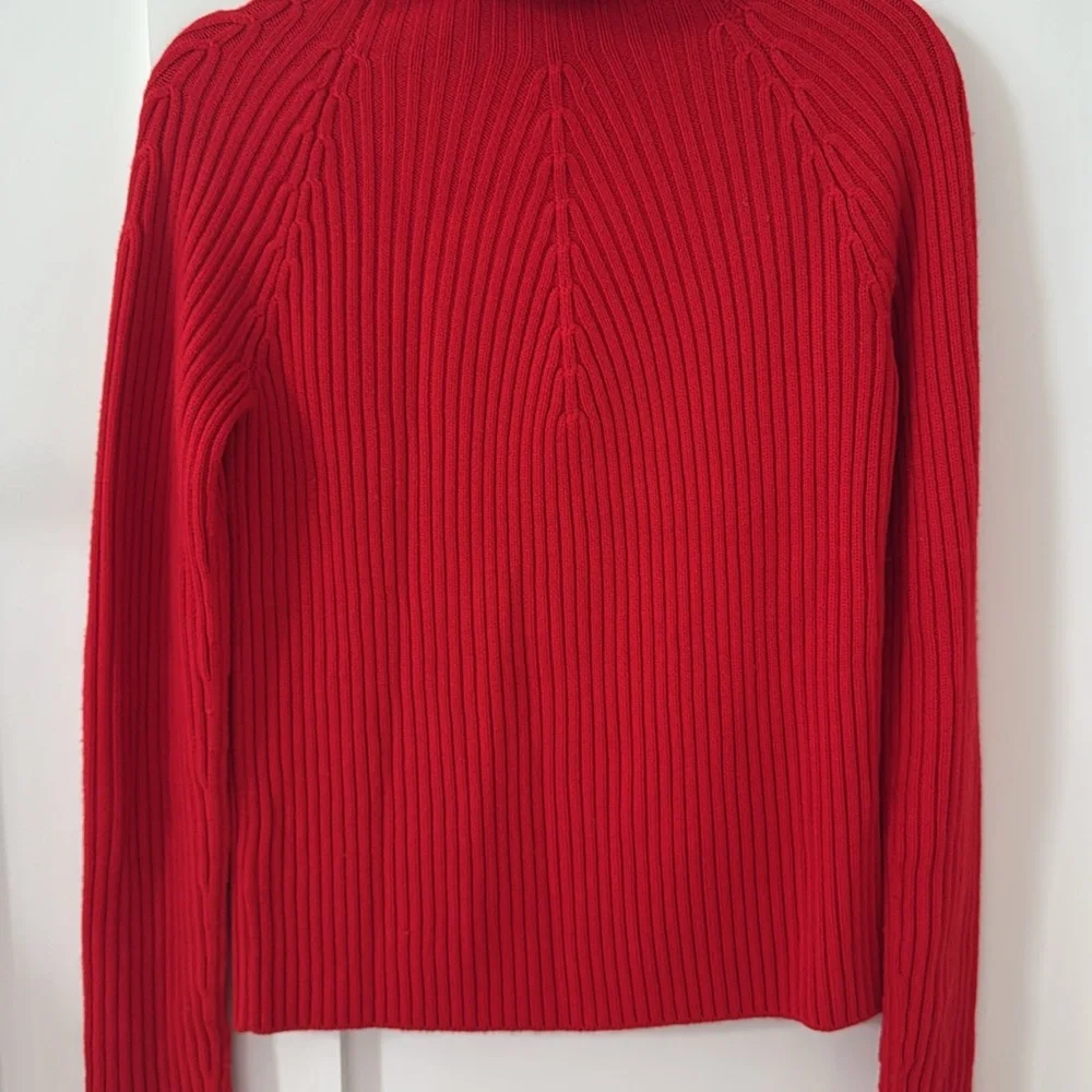 St John Red Wool Turtleneck Sweater Size XS - Picture 5 of 8